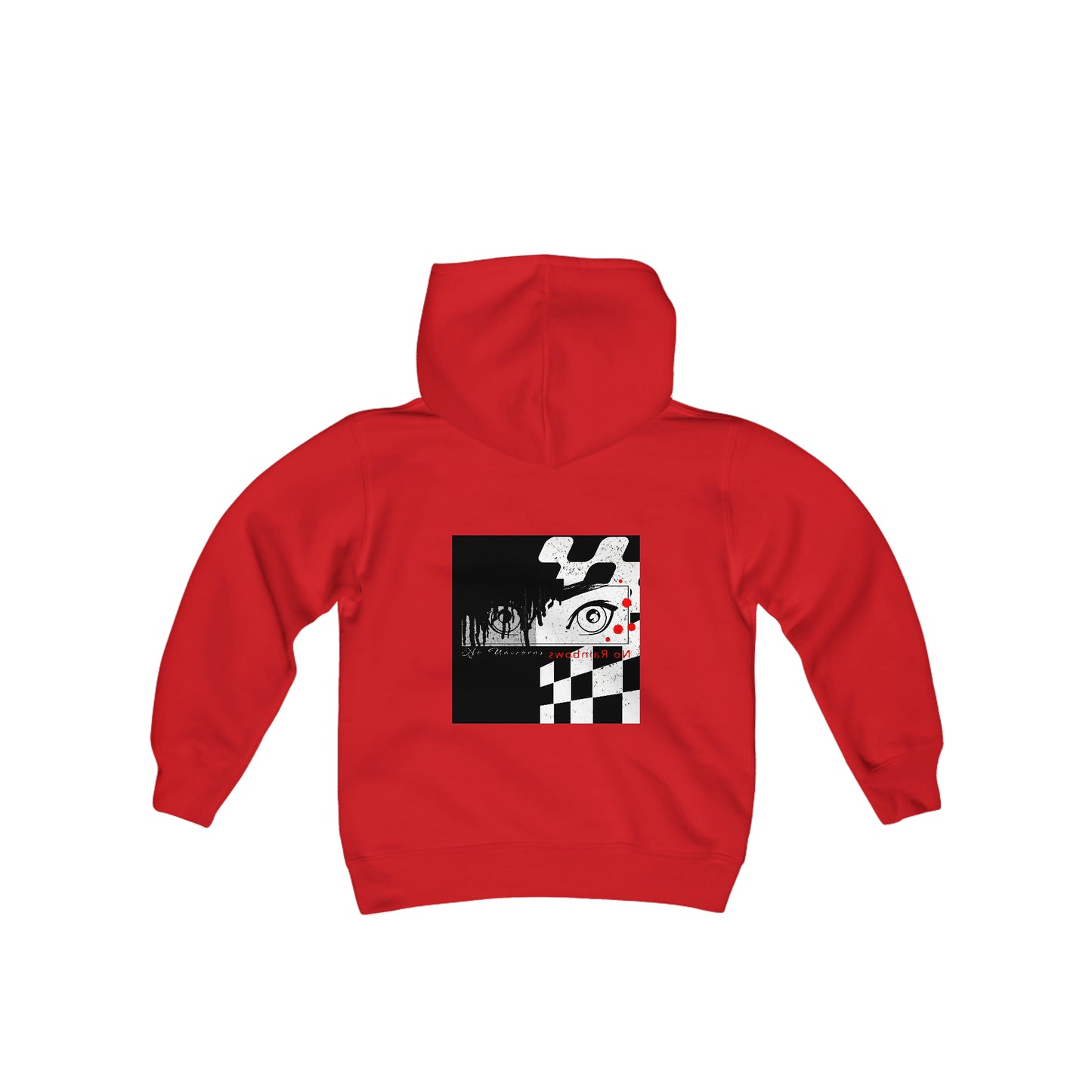 Dirt and Candy Anime Eyes Hoodie: No Unicorns, No Rainbows; Youth Heavy Blend Hooded Sweatshirt