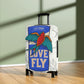 Travel in style with our fun "sparrow love" luggage cover.
