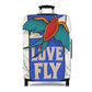 Travel in style with our fun "sparrow love" luggage cover.