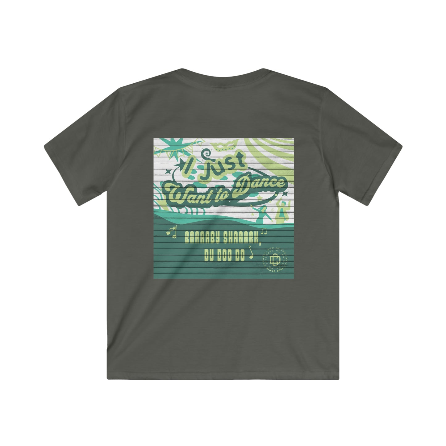 I Just Want to Dance: The Ultimate Baby Shark T-Shirt; Kids Softstyle Tee