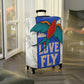 Travel in style with our fun "sparrow love" luggage cover.