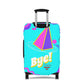 Travel in style with our fun "pug: You good?/bye" luggage cover.