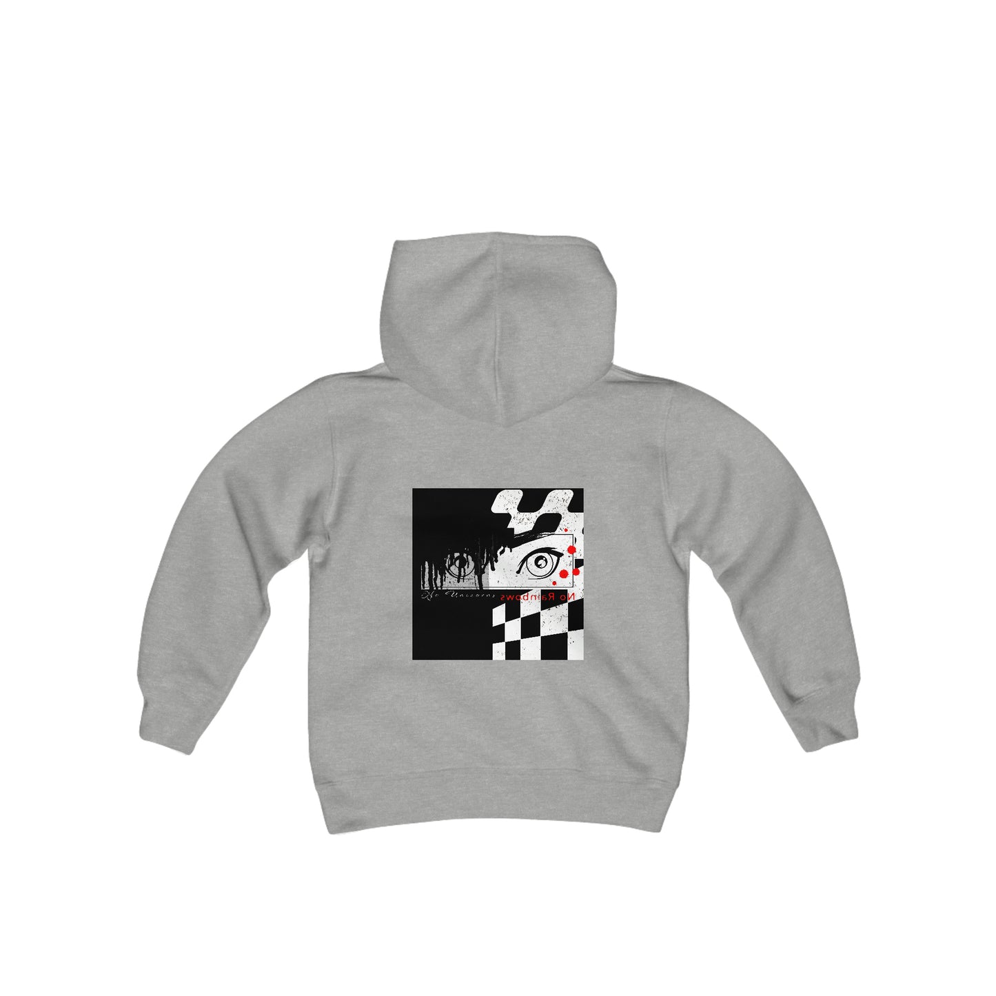 Dirt and Candy Anime Eyes Hoodie: No Unicorns, No Rainbows; Youth Heavy Blend Hooded Sweatshirt