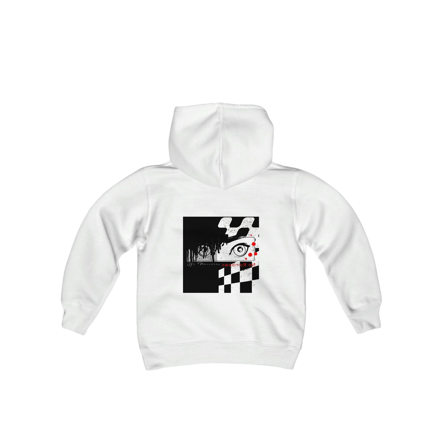 Dirt and Candy Anime Eyes Hoodie: No Unicorns, No Rainbows; Youth Heavy Blend Hooded Sweatshirt